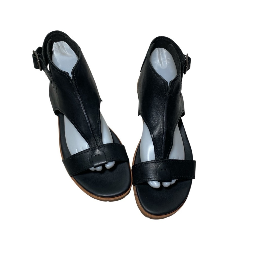 Timberland Natoma Women’s Black Leather Ankle Strap Sandals Sz-9.5